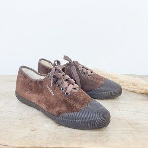 Vintage 80s Suede and Rubber Lace-up Tennis